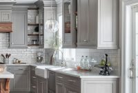 Easy Grey Kitchen Cabinets Ideas For Your Kitchen 35