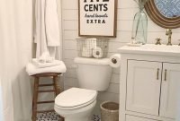 Amazing Bathroom Decor Ideas With Farmhouse Style 47