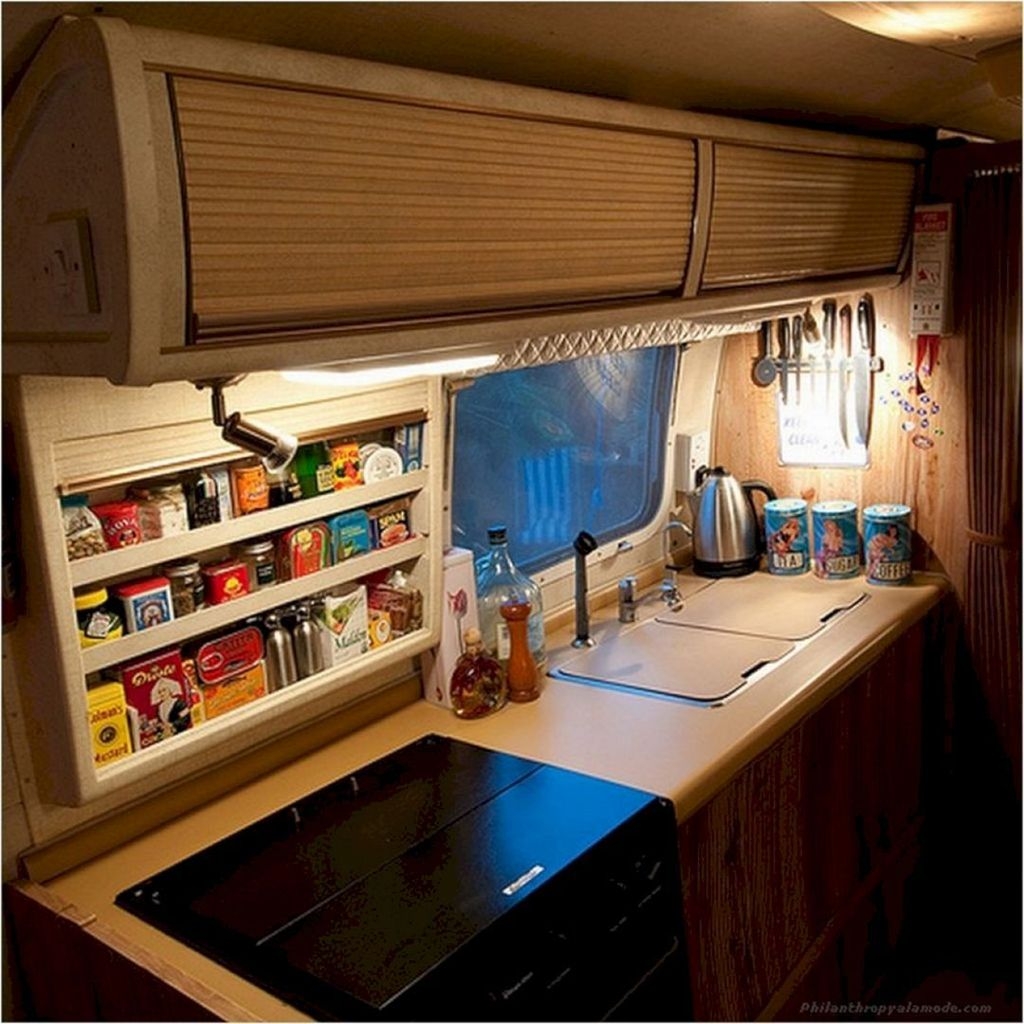 Best RV Kitchen Storage Ideas For Cozy Cook When The Camping 25