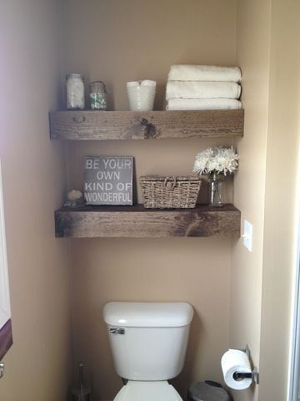 Inspiring Bathroom Decoration Ideas With Wooden Storage 33