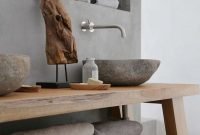 Inspiring Bathroom Decoration Ideas With Wooden Storage 35