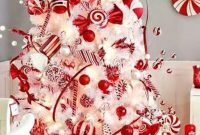 Amazing Red And White Christmas Tree Decoration Ideas 49