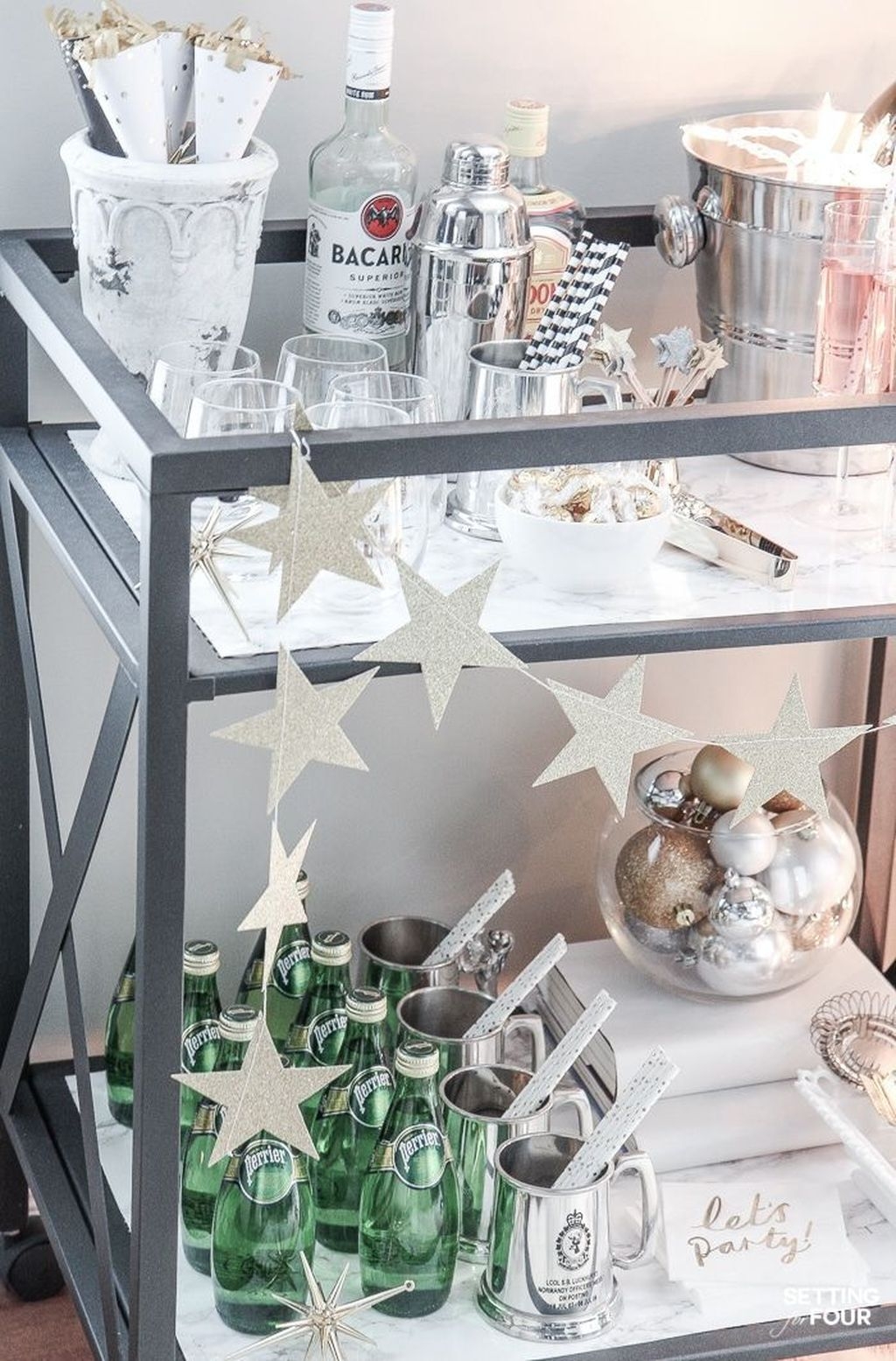Affordable Bar Cart Ideas For New Years Eve Party Decoration 16