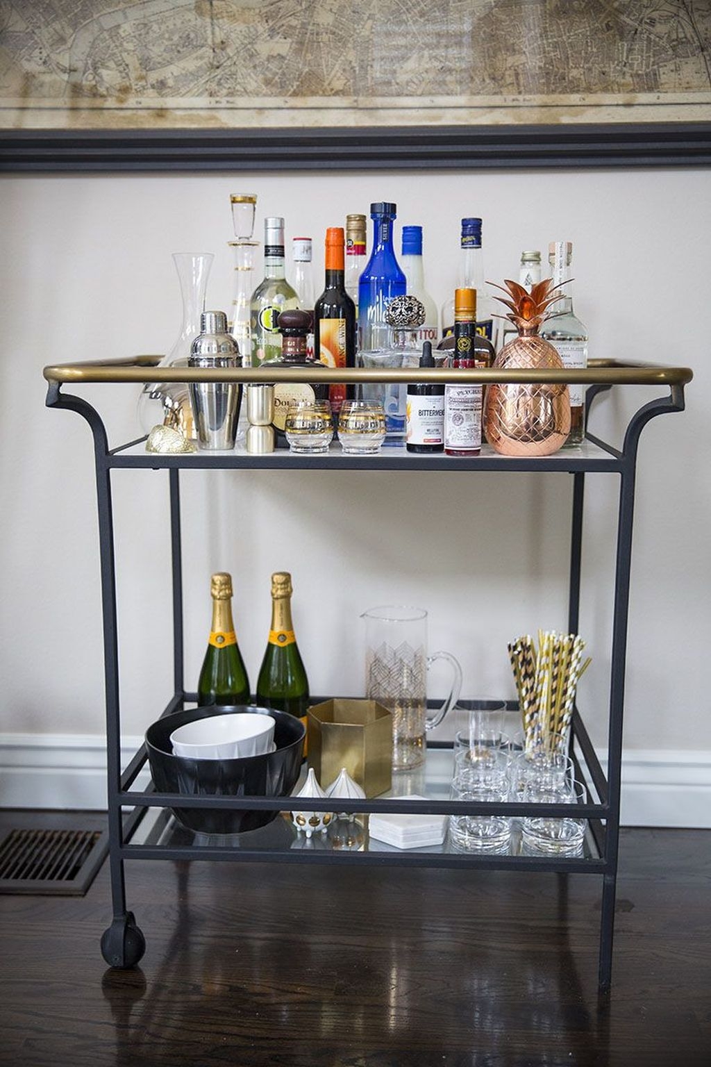 Affordable Bar Cart Ideas For New Years Eve Party Decoration 37