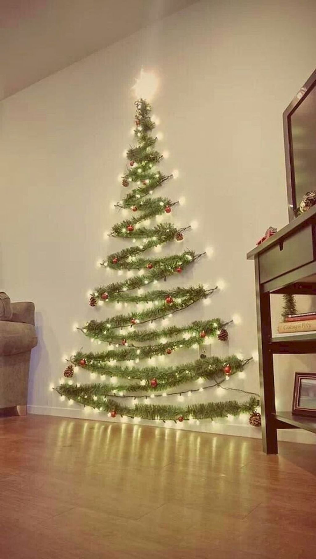 Festive Christmas Wall Trees To Copy Right Now 23
