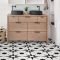 Impressive Black Floor Tiles Design Ideas For Modern Bathroom 09
