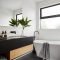 Impressive Black Floor Tiles Design Ideas For Modern Bathroom 12