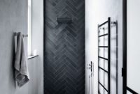Impressive Black Floor Tiles Design Ideas For Modern Bathroom 15
