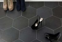 Impressive Black Floor Tiles Design Ideas For Modern Bathroom 20