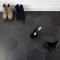 Impressive Black Floor Tiles Design Ideas For Modern Bathroom 20