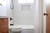 Impressive Black Floor Tiles Design Ideas For Modern Bathroom 23