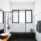 Impressive Black Floor Tiles Design Ideas For Modern Bathroom 25