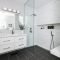 Impressive Black Floor Tiles Design Ideas For Modern Bathroom 26