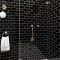 Impressive Black Floor Tiles Design Ideas For Modern Bathroom 28