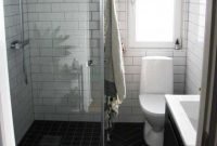 Impressive Black Floor Tiles Design Ideas For Modern Bathroom 36