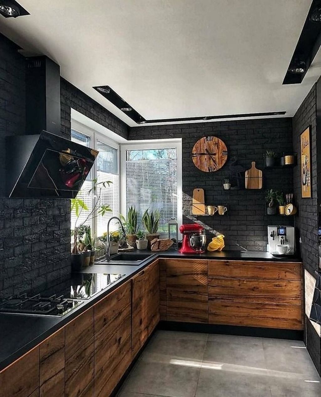 Delicate Black Kitchen Interior Design Ideas For Kitchen To Have Asap 05