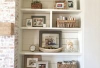 Easy And Simple Shelves Decoration Ideas For Living Room Storage 20