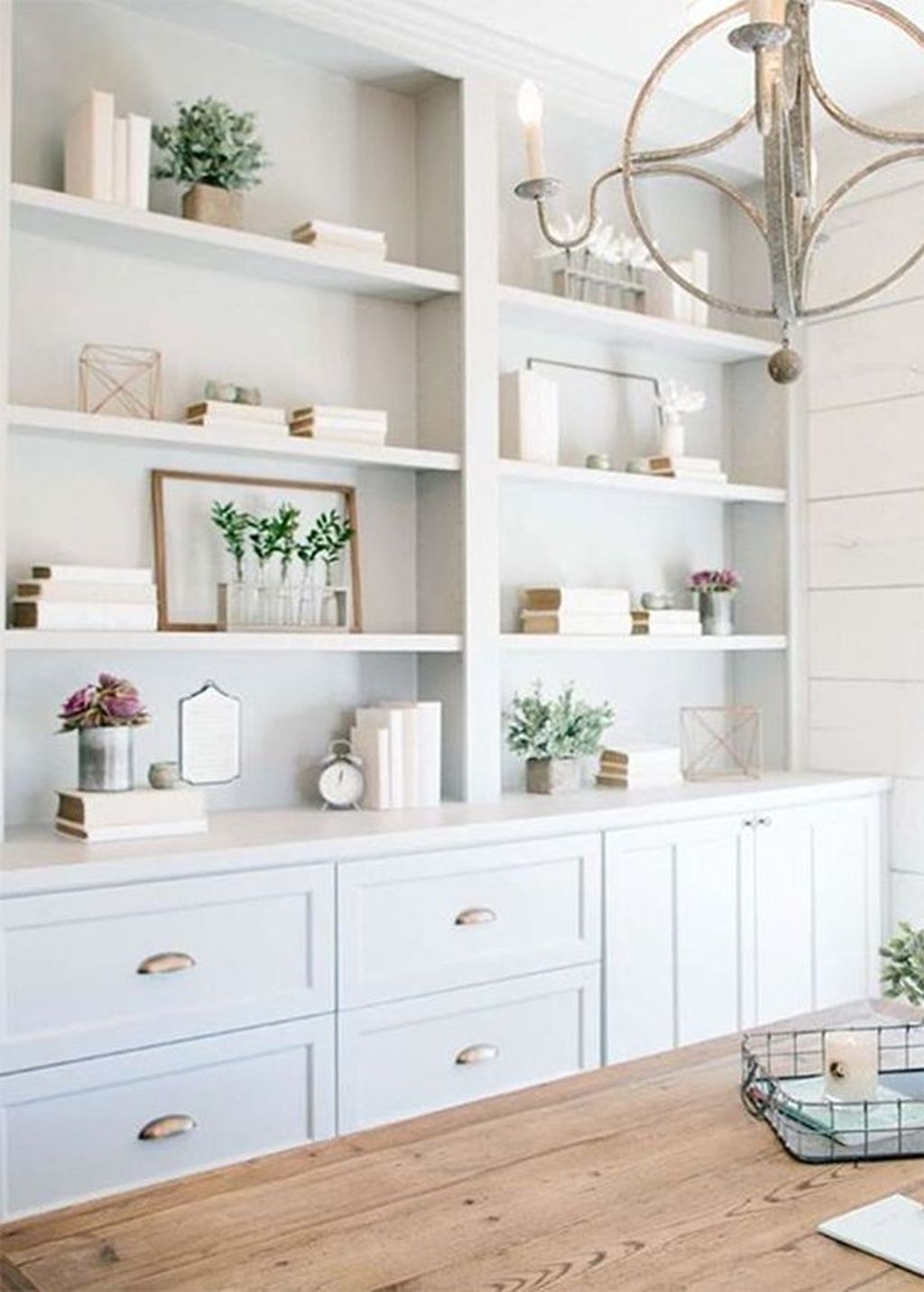 Easy And Simple Shelves Decoration Ideas For Living Room Storage 26