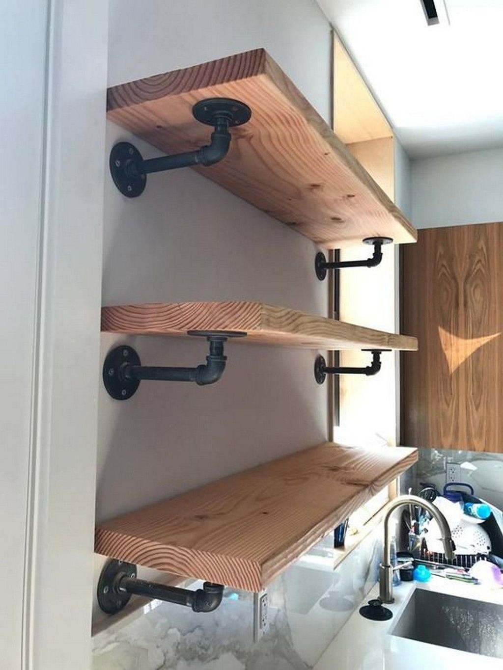 Innovative DIY Industrial Pipe Shelves You Can Make At Home 12