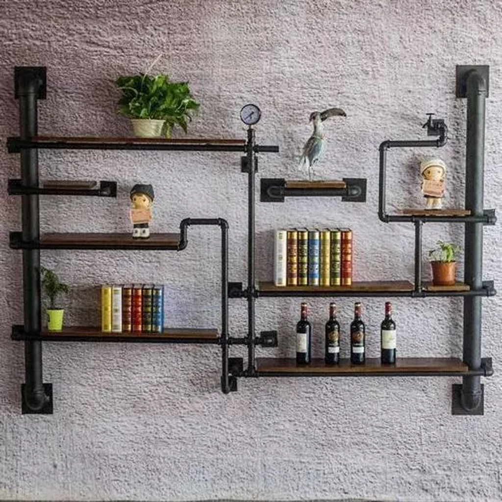 Innovative DIY Industrial Pipe Shelves You Can Make At Home 51