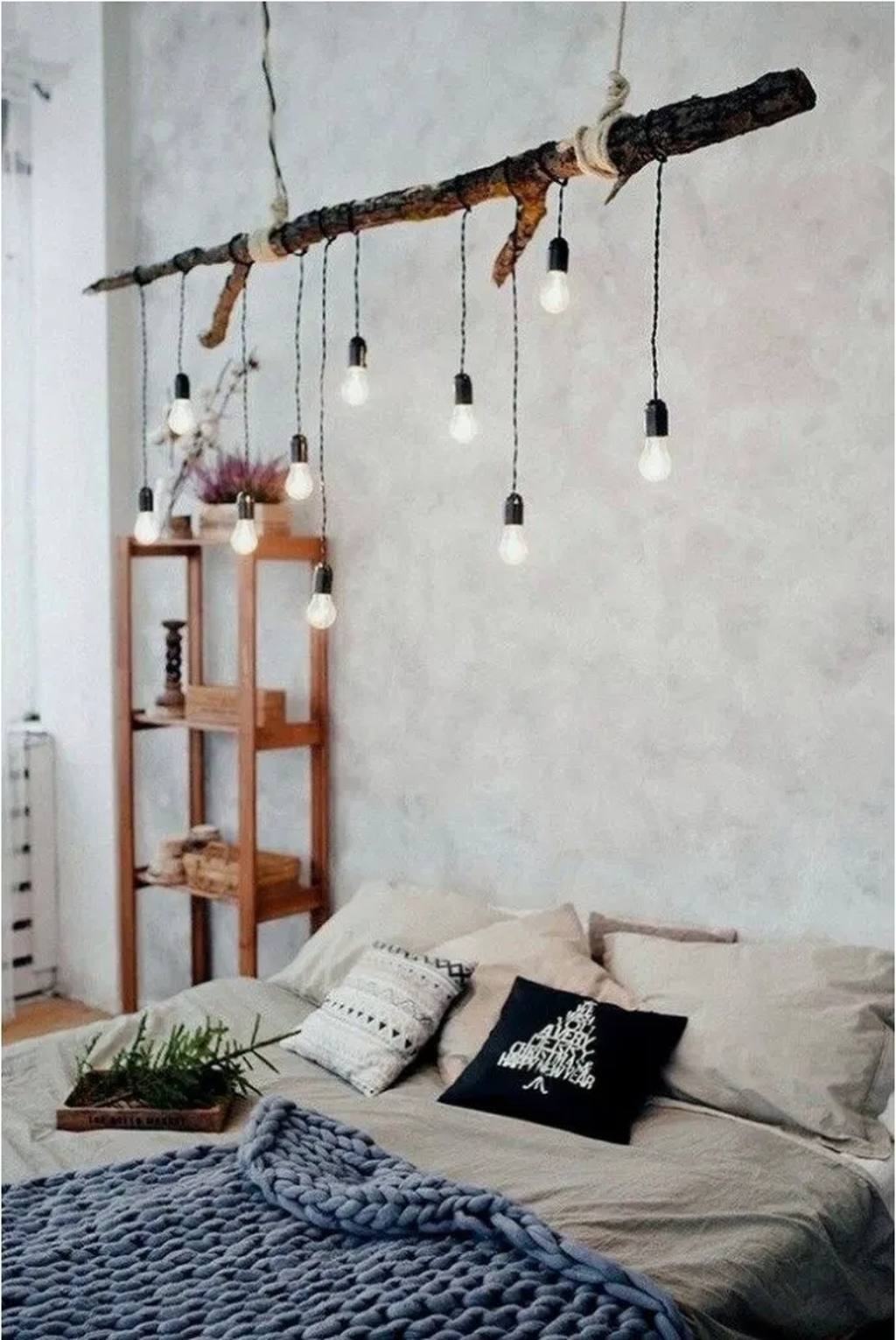 Pretty DIY Fairy Light Ideas For Minimalist Bedroom Decoration 36