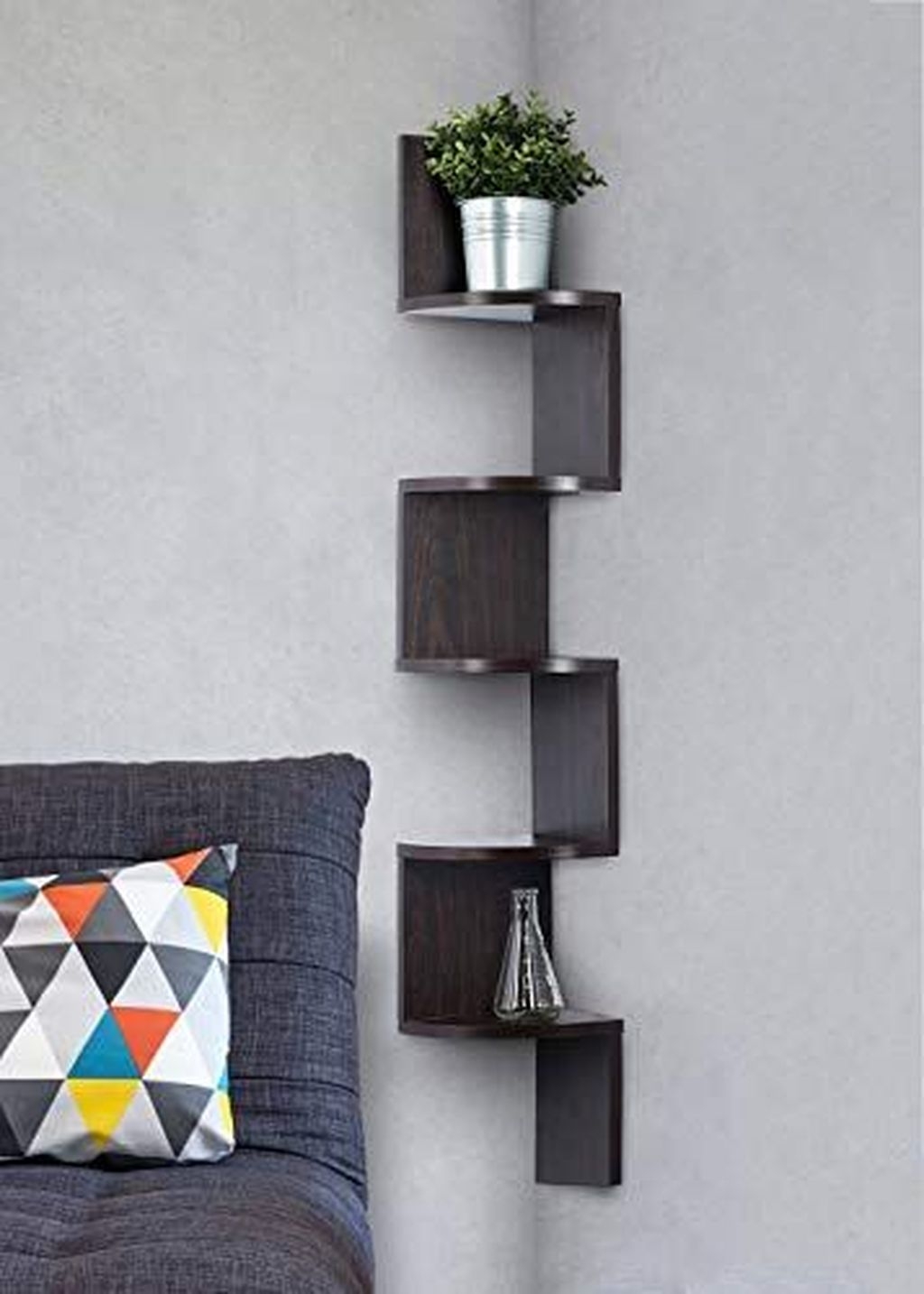 Creative Floating Corner Shelves For Living Room Organization Ideas 05
