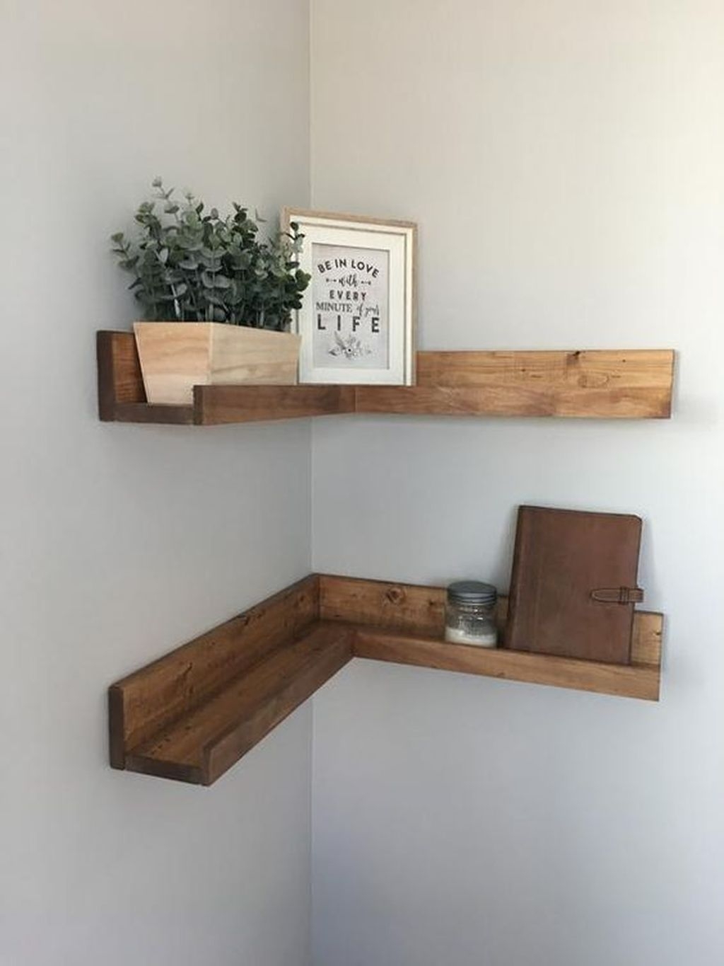 Creative Floating Corner Shelves For Living Room Organization Ideas 20