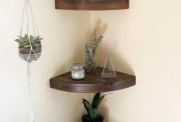 Creative Floating Corner Shelves For Living Room Organization Ideas 26