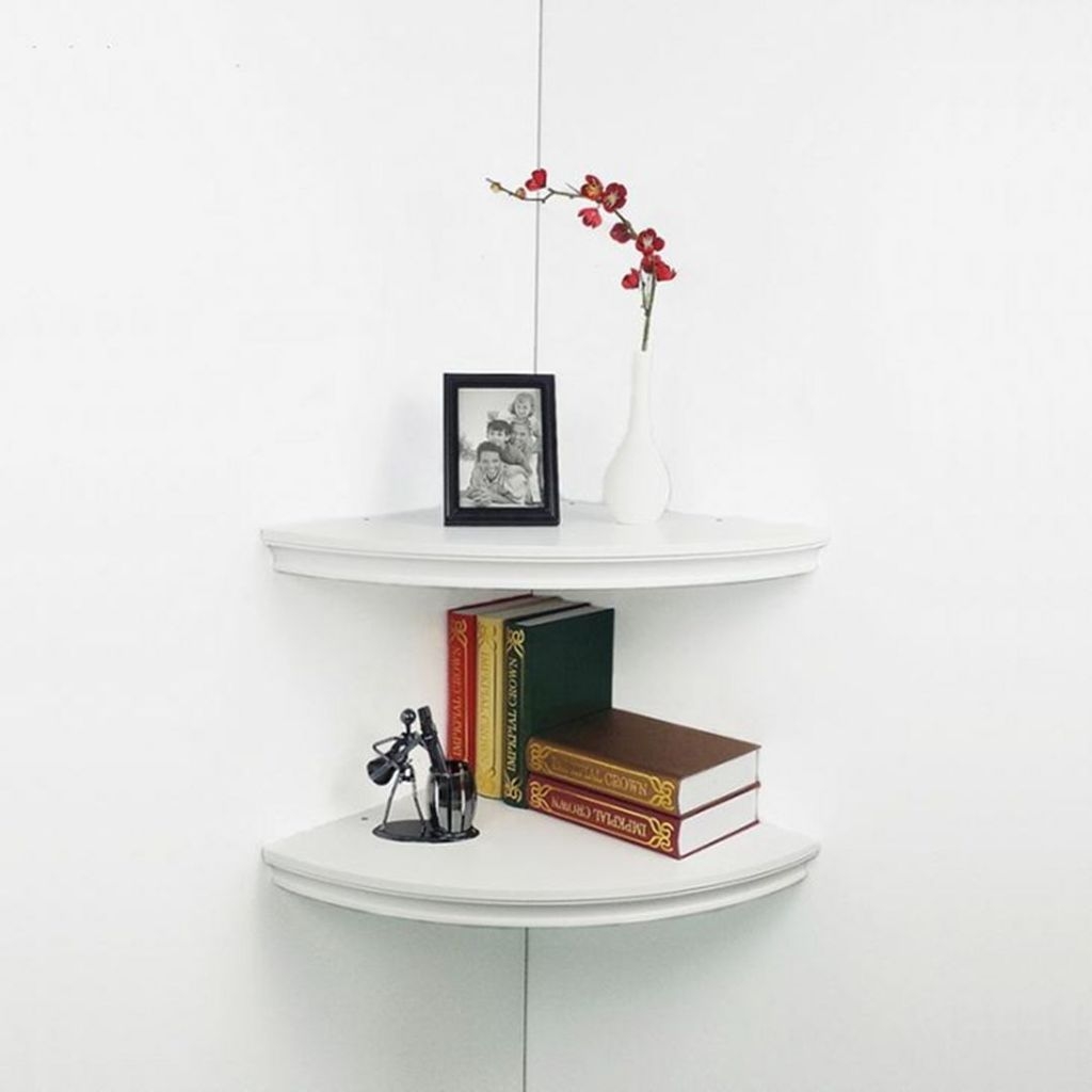 Creative Floating Corner Shelves For Living Room Organization Ideas 33