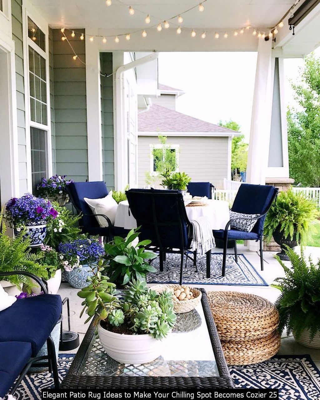 Elegant Patio Rug Ideas To Make Your Chilling Spot Becomes Cozier 25