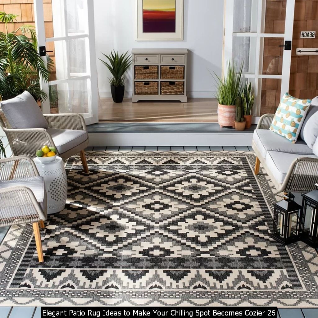 Elegant Patio Rug Ideas To Make Your Chilling Spot Becomes Cozier 26